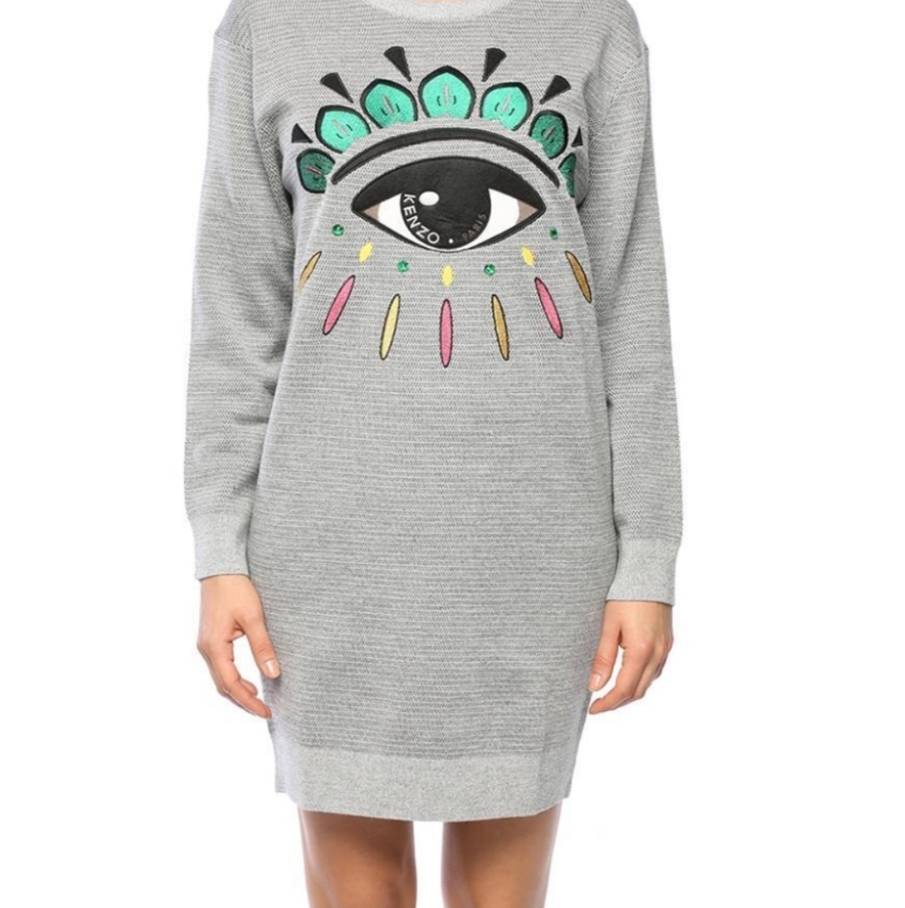 Kenzo Paris eye sweater dress,